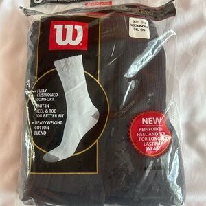 6 pr Wilson Men's Cushioned Socks - Black